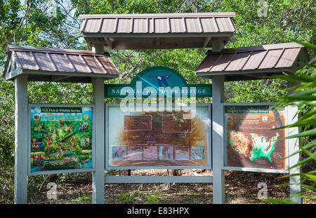 National Key Deer Refuge sign on Big Pine Key in the Florida Keys Stock Photo