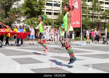 Jump rope performance team at an outdoor event - Washington, DC USA Stock Photo