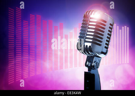 Vintage microphone on stage Stock Photo
