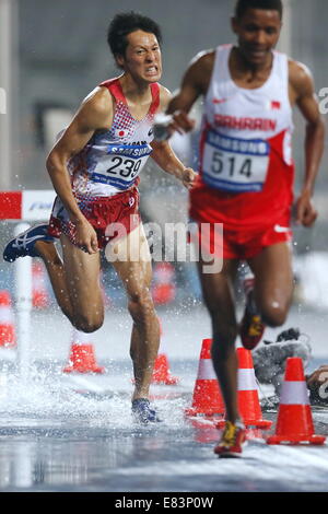 Incheon, South Korea. 29th Sep, 2014. Jun Shinoto (JPN) Athletics : Men's 3000mSC Final at Incheon Asiad Main Stadium during the 2014 Incheon Asian Games in Incheon, South Korea . © AFLO SPORT/Alamy Live News