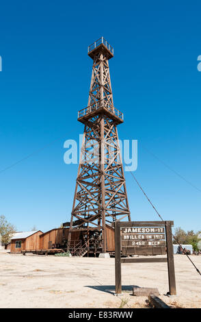 California, Kern County, Taft, West Kern Oil Museum, on original site, the Jameson #17 oil well drilled 1917, 2452 ft. deep Stock Photo