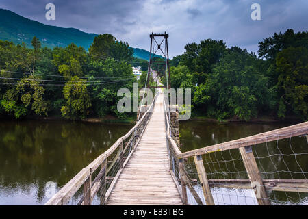 Swinging bridge in Buchanan, Virginia. Stock Photo