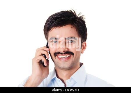 indian Business Man talking phone Stock Photo