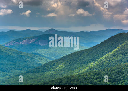 View of Looking Glass Rock from the Blue Ridge Parkway in North Carolina. Stock Photo