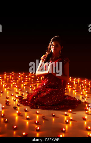 indian Festival Diwali  Welcome Stock Photo