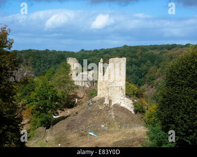 remains of the castle of crozant in france Stock Photo