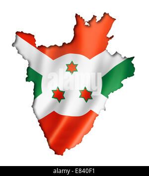 Burundi flag map, three dimensional render, isolated on white Stock Photo