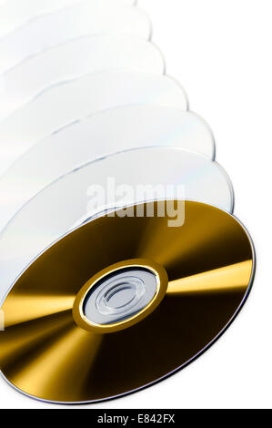 colorful compact disk, isolated on white Stock Photo