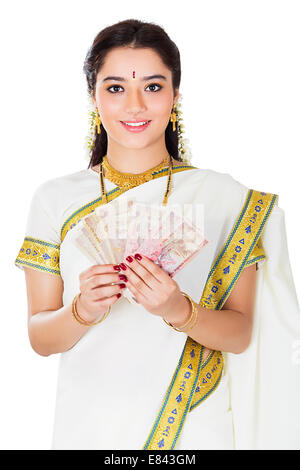 South Indian ladies Showing  money Stock Photo