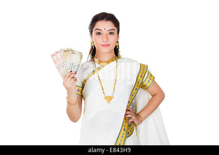 South Indian ladies showing money Stock Photo