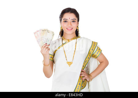 South Indian ladies showing money Stock Photo