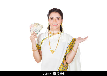 South Indian ladies showing money Stock Photo