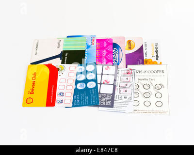 Retailability Cards A collection of loyalty cards for retail outlets on a white background ...