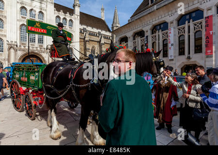 Traditional Brewers Dray, The London Pearly Kings & Queens Society Costermongers Harvest Festival, London, England Stock Photo