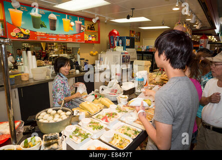 Vietnamese-American, Vietnamese-American woman, Vietnamese restaurant, food court, Asian Garden Mall, city of Westminster, Orange County, California Stock Photo