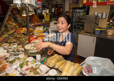 Vietnamese-American, Vietnamese-American woman, Vietnamese restaurant, food court, Asian Garden Mall, city of Westminster, Orange County, California Stock Photo