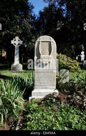 Grave of John Keats (1795–1821) English poet Protestant Cemetery Cimitero Acattolico Rome Italy
