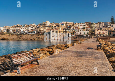 View from the pier to Marinella di Selinunte, Castelvetrano, Trapani, Sicily, Italy, Europe Stock Photo