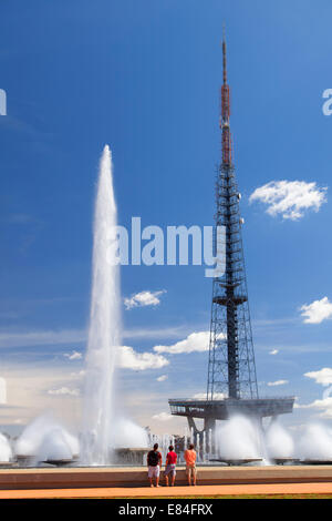 People at TV tower, Brasilia, Federal District, Brazil Stock Photo