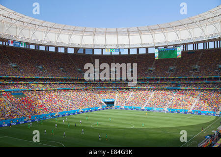 World Cup football match in National Mane Garrincha Stadium, Brasilia, Federal District, Brazil Stock Photo