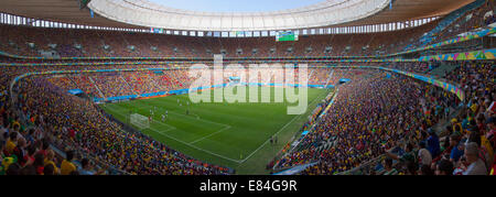 World Cup football match in National Mane Garrincha Stadium, Brasilia, Federal District, Brazil Stock Photo