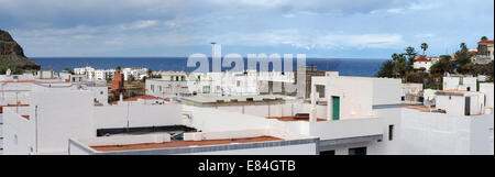 panorama of the city Agaete on Gran Canaria in Spain Stock Photo