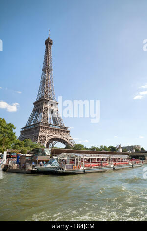 The Eiffel Tower, Paris, seen from the River Seine, Paris, France Europe Stock Photo