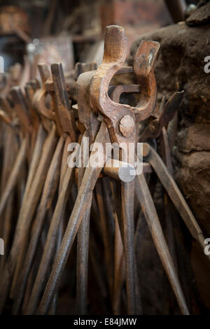 Traditional blacksmith tools, Moretonhampstead, Dartmoor, Devon Stock Photo