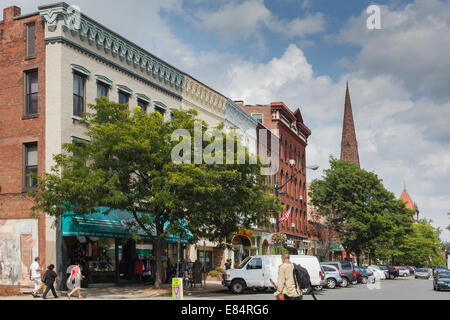 Main Street, shopping district of Northampton, Massachusetts Stock ...