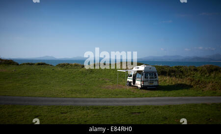Camper van on Shell Island campsite North Wales UK Stock Photo