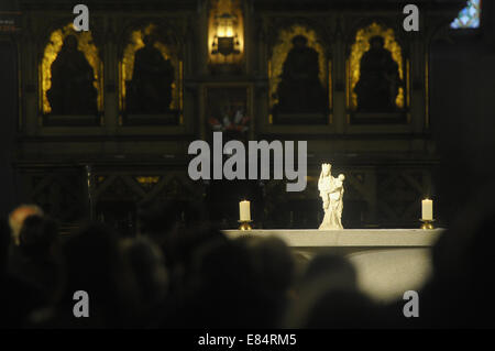 A plaster copy of the Gothic Madonna with Child statue returned to the Saint Bartholomew Church in Plzen from Norway after decades today, Monica Stensland, from the Norwegian embassy in Prague, has said. Norwegian woman Gerd Qvam took the statue to Norway at the turn of the 1950s and 60s. She said the then priest of the Plzen cathedral had feared that the statue could be either damaged or confiscated by the communist regime, and this was why he had asked her to export it. The Norwegian embassy in Prague and the Barratt Due institute enabled the statue´s return. However, Qvam did not live to se Stock Photo