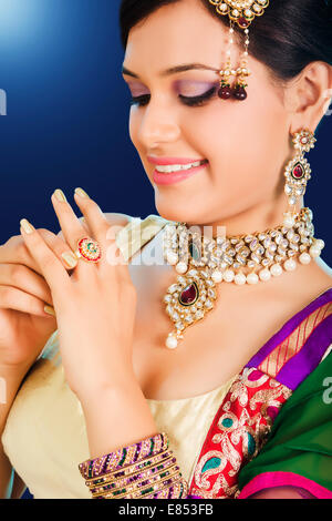 indian Glamor Ladies Anniversary Ring Stock Photo