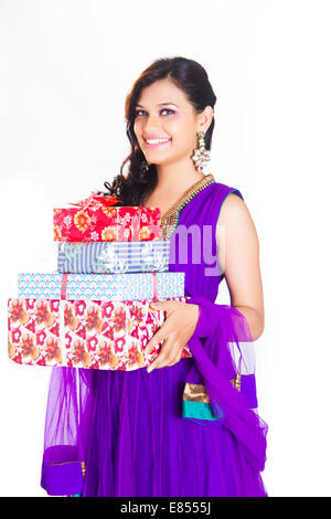 indian ladies diwali Festival gift Stock Photo