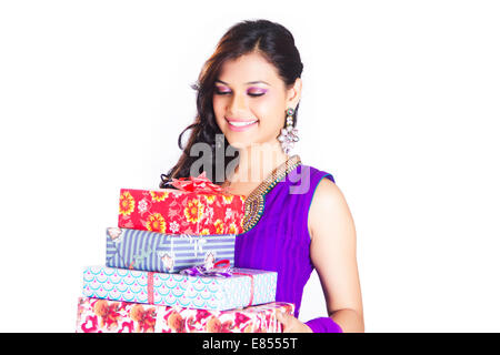 indian ladies diwali Festival gift Stock Photo