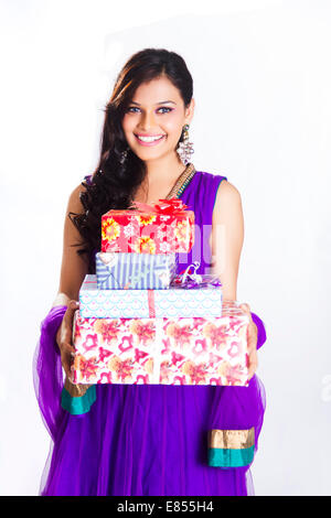 indian ladies diwali Festival gift Stock Photo