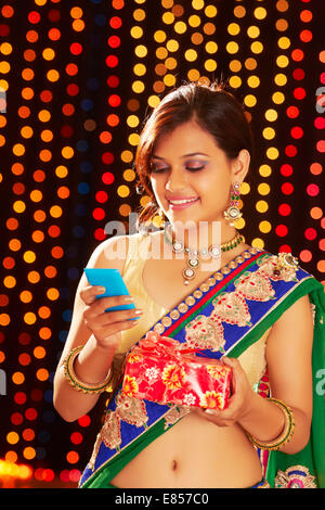 indian ladies diwali Festival gift Stock Photo