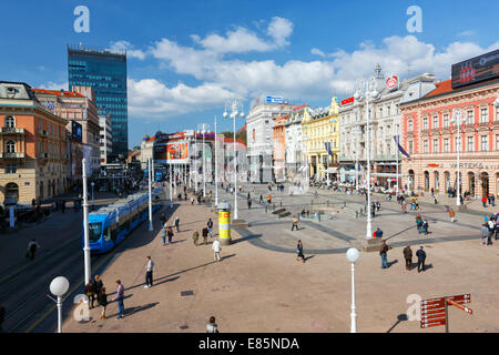 Zagreb Jelacic square (Ban Josip Jelacic) Stock Photo