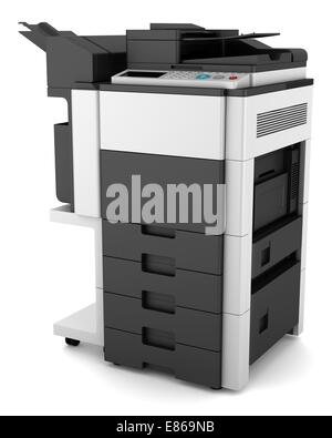 modern office multifunction printer isolated on white background Stock Photo