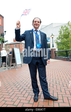 Birmingham, West Midlands, UK. 1st October, 2014.  Huw Bell Prospective parliamentary candidate for North East Fife is seen on the last day of The Conservative Party Conference. Graham M. Lawrence/Alamy Live News. Stock Photo