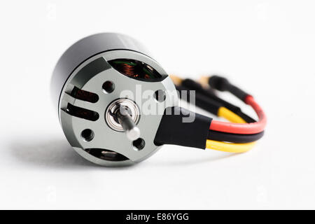 Electric motor of a small  size on white background Stock Photo