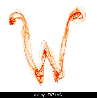 w letter made of fire Stock Photo