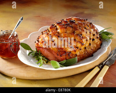 Sugar crusted glazed pork Stock Photo