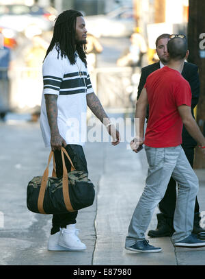 Hollywood, California, USA. 30th Sep, 2014. American Rapper Jauquin Malphurs, aka Waka Flocka Flame, performed live on stage at the El Capitan Theatre for the Jimmy Kimmel Live! show with Blink-182 drummer Travis Barker in Hollywood on Tuesday September 30, 2014. © David Bro/ZUMA Wire/Alamy Live News Stock Photo