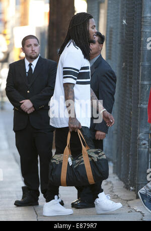 Hollywood, California, USA. 30th Sep, 2014. American Rapper Jauquin Malphurs, aka Waka Flocka Flame, performed live on stage at the El Capitan Theatre for the Jimmy Kimmel Live! show with Blink-182 drummer Travis Barker in Hollywood on Tuesday September 30, 2014. © David Bro/ZUMA Wire/Alamy Live News Stock Photo