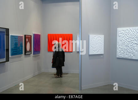 Milan, Italy, visitors at the art fair MiArt Stock Photo