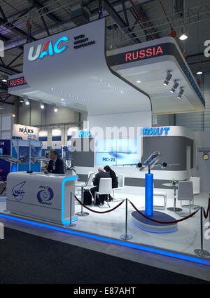 Schoenefeld, Germany, booth of the UAC at the ILA 2014 Stock Photo