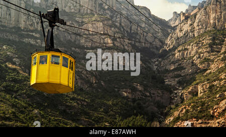 Cable car in Montserrat, Barcelona, Catalonia Stock Photo