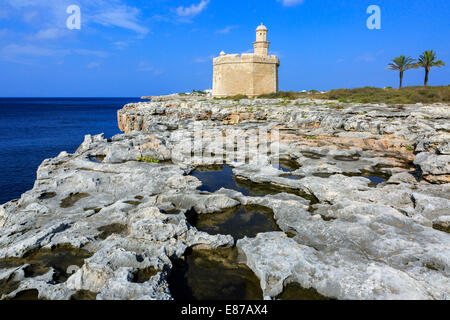 The watchtower of Castell de Sant Nicolau, Ciutadella, Minorca, Spain Stock Photo