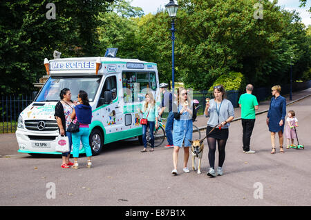 Ice cream van in Victoria park, London England United Kingdom UK Stock Photo