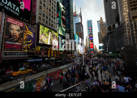 Times Square street scene New York USA Stock Photo